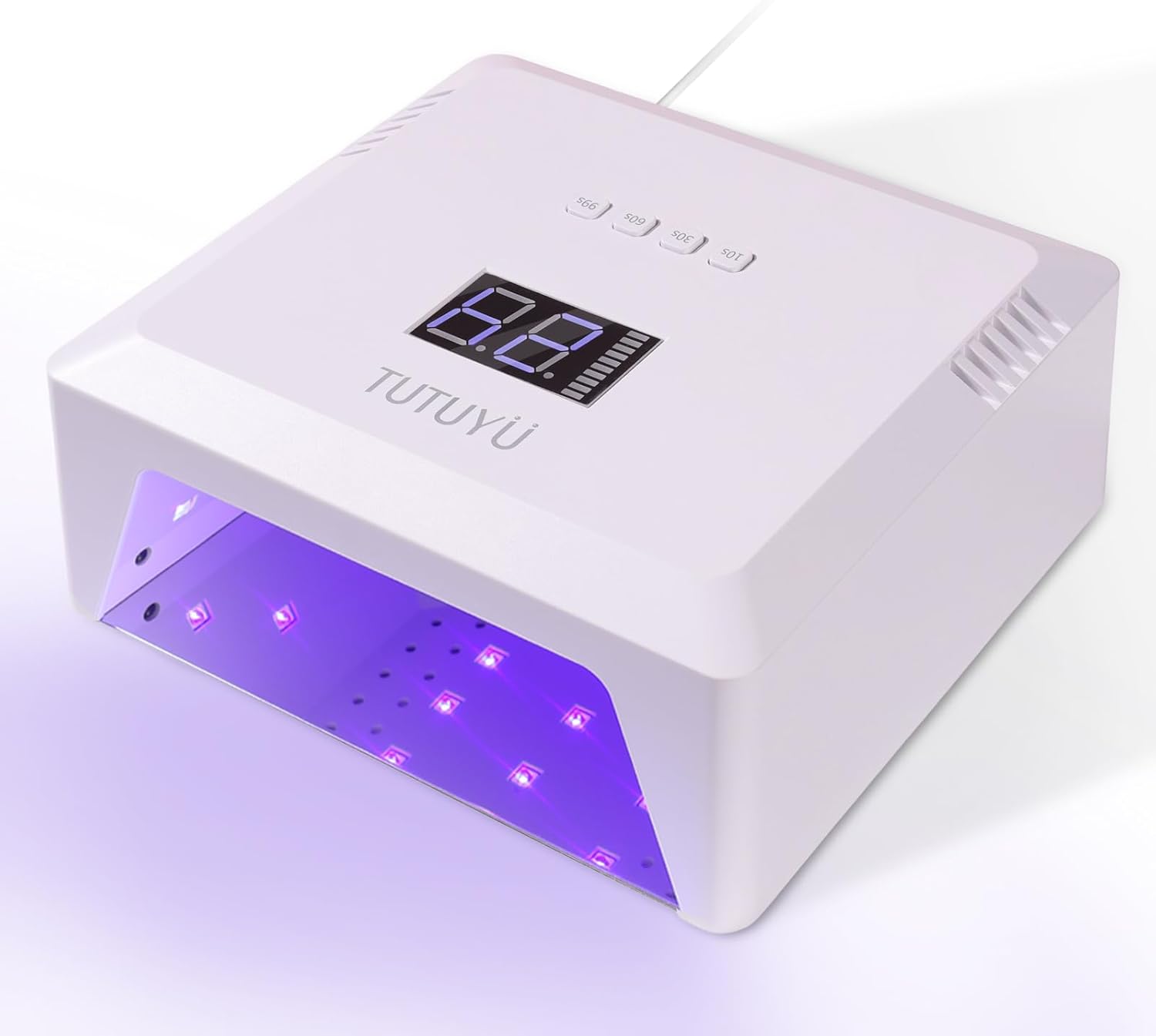 30-LED Nail Lamp for Gel Polish Curing, 4 Timer Settings (10s/30s/60s/99s), Compact Design with Smart Sensor & Removable Base, Home DIY & Salon Professional Gel Nail Dryer