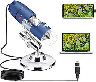 Cainda 2560x1440P 2K USB Microscope Camera for Android Windows 7 8 10 11 Linux Mac, 40X to 1000X Digital Microscope with Stand & Carrying Case, Portable Coin Microscope for Adults Kids Students
