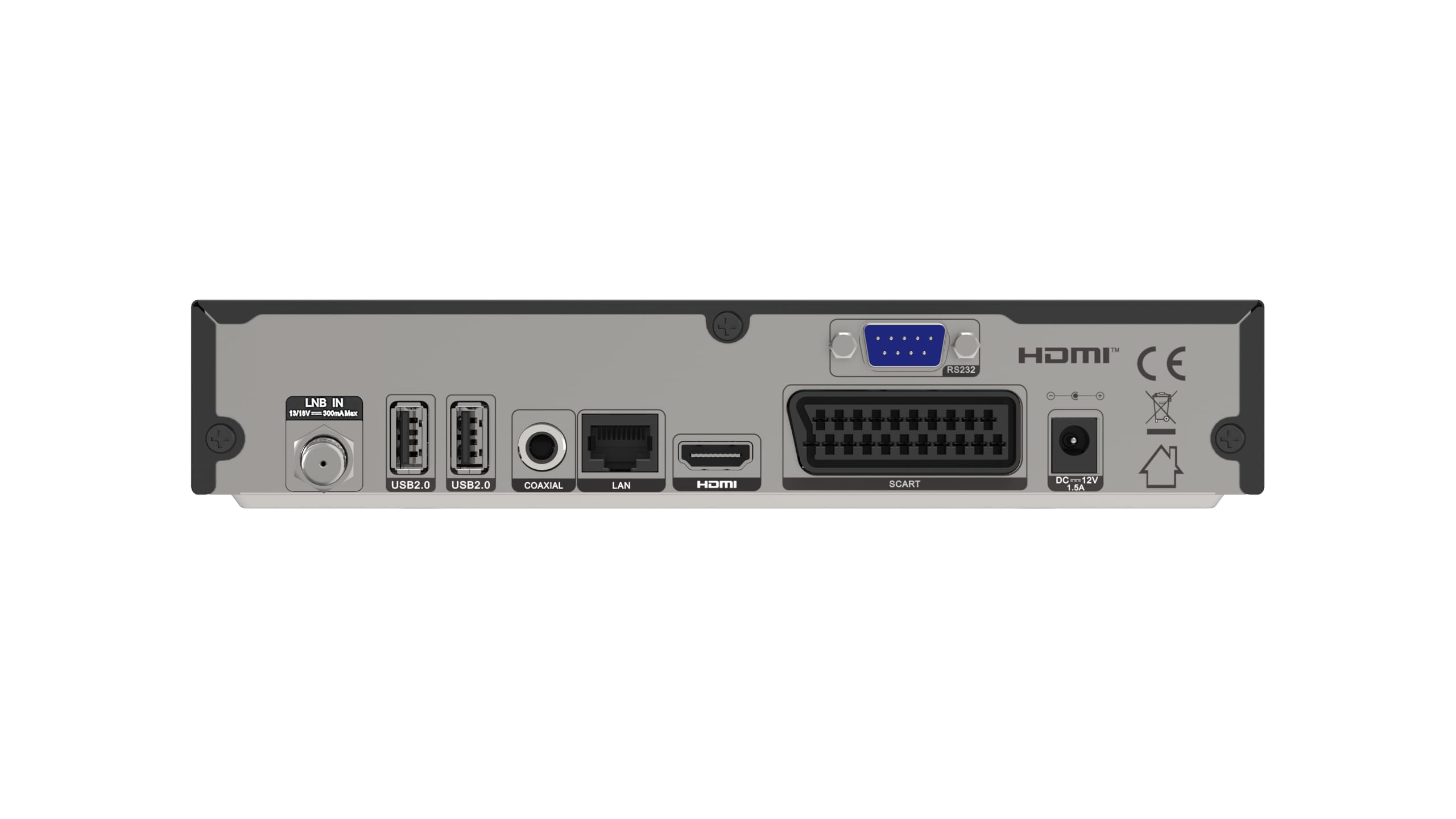 VIARK Viark LIL2 Receptor Satélite DVB-S2 Full HD 1080p H265 con Lector de Tarjetas, LAN y Antena WiFi