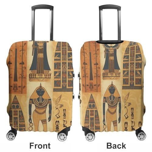 Ancient Egypt Tribe Series Elastic Luggage Cover Suitcase Protector for 19-32 Inch Suitcases | Universal Stretchable Travel Bag Cover | Anti-Scratch, Washable with Zipper Closure XL3