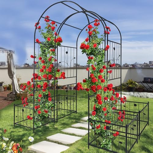 Arche de jardin pour rosiers et vignes avec treillis d'extérieur