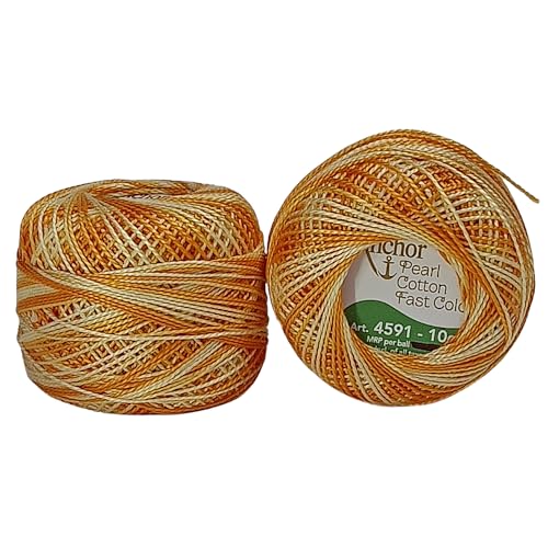 Image of Anchor Knitting Pearl Cotton Fast Colour Thread Yarn - Mercer Pearl Cotton 10gm Yarn (Thickness 1 mm) (Pack of 1 (01220)