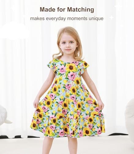 Sleeveless Twirl Dress for Toddler Girls–Soft Flutter Sleeve Dresses Summer Bamboo Viscose Skirt 2-5T3