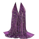 ANKOMINA Women Soft Chiffon Sequin Long Scarf Shawl Fashion Muslim Hijab Head Wrap Scarves,71x28 Inch