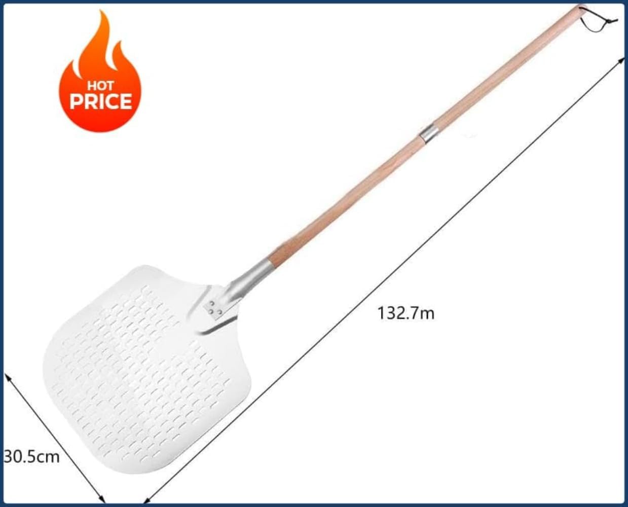 LumoLightピザシャベル ピザ ピザ作り調理器具 パン焼きツール ピザターニングピール アルミニウム合金ピザパドル 木製ハンド