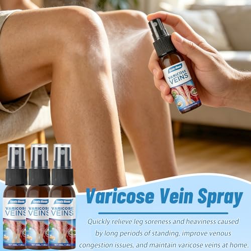 3 Stück Krampfadern Spray,Besenreiser-Entfernung,Krampfadern-beruhigendes Kräuterspray,Beinspray Venenspray,Krampfaderspray,Verbessern Sie Aussehen der Beine und Durchblutung
