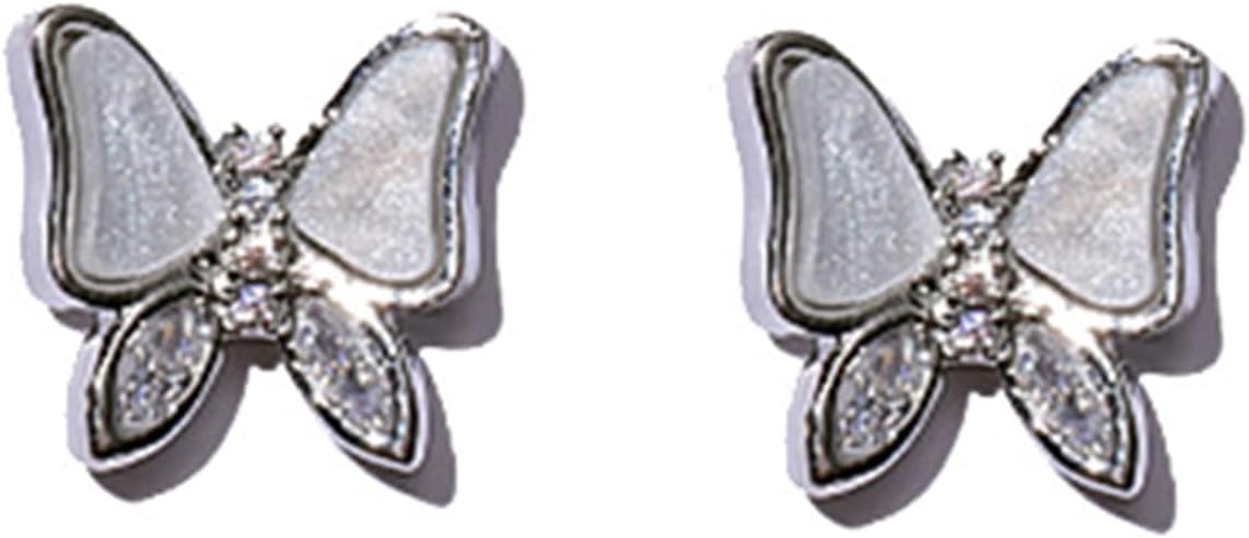 LUYANhapy9 2Pcs/Set Manicure Accessories Decorating Persistent Shiny DIY Gloss Nail Butterfly Drill Compatible with Manicure Silver