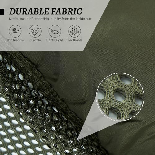 Wirltte Mens Fishing Vests Gilet Lightweight Outdoor Work Cargo Mesh Jacket With Multi Pockets Army Green L - Image 5