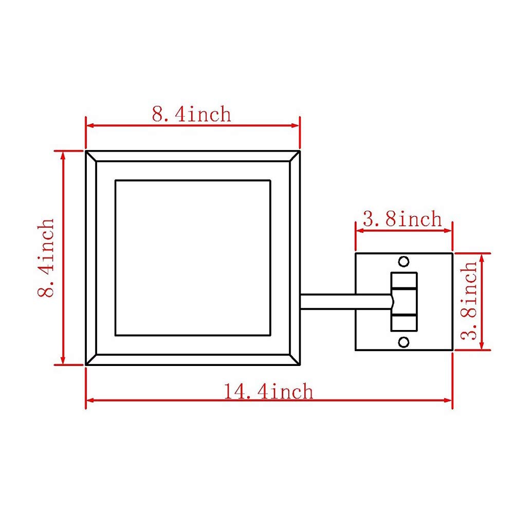 GuyAna Specchio cosmetico a Parete, Specchio da Bagno Pieghevole da Barba ingranditore Illuminato in Ottone Dorato a LED da 8,5 Pollici con luci, con Interruttore Elettrico, Decorazione 5