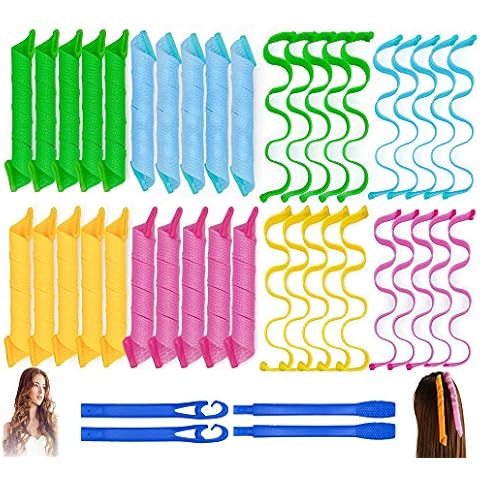 SCNWQ 40PCS Heatless Hair Curlers Cover