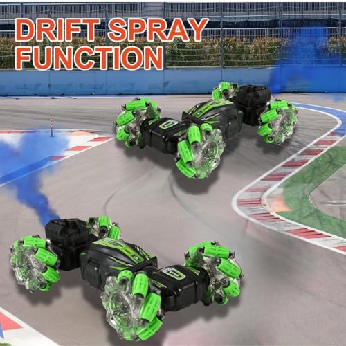 Image of GRAPHENE 4WD RC Smoke Stunt Car 2.4GHz Gesture Watch Sensor Remote Control Double-Sided Vehicle 360 Rotating Flip Twisting Off-Road with Light & Music Spray Drift Driving Toy for Kids