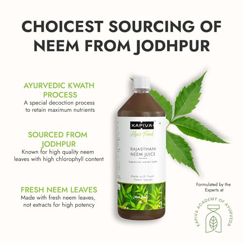 Image of Kapiva Neem Juice | Made with Rajasthani Neem | Helps Boost Immunity and Fight Infections (1L)