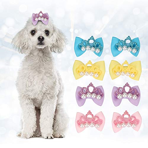 TIKATARER Lazos para el Pelo de Lazos para Perros con Bandas de Goma, 20 Piezas, Lindos Lazos para el Cuidado de Cachorros Yorkie, Lazos para Cachorros, Perritos, Gatos, Gatitos,