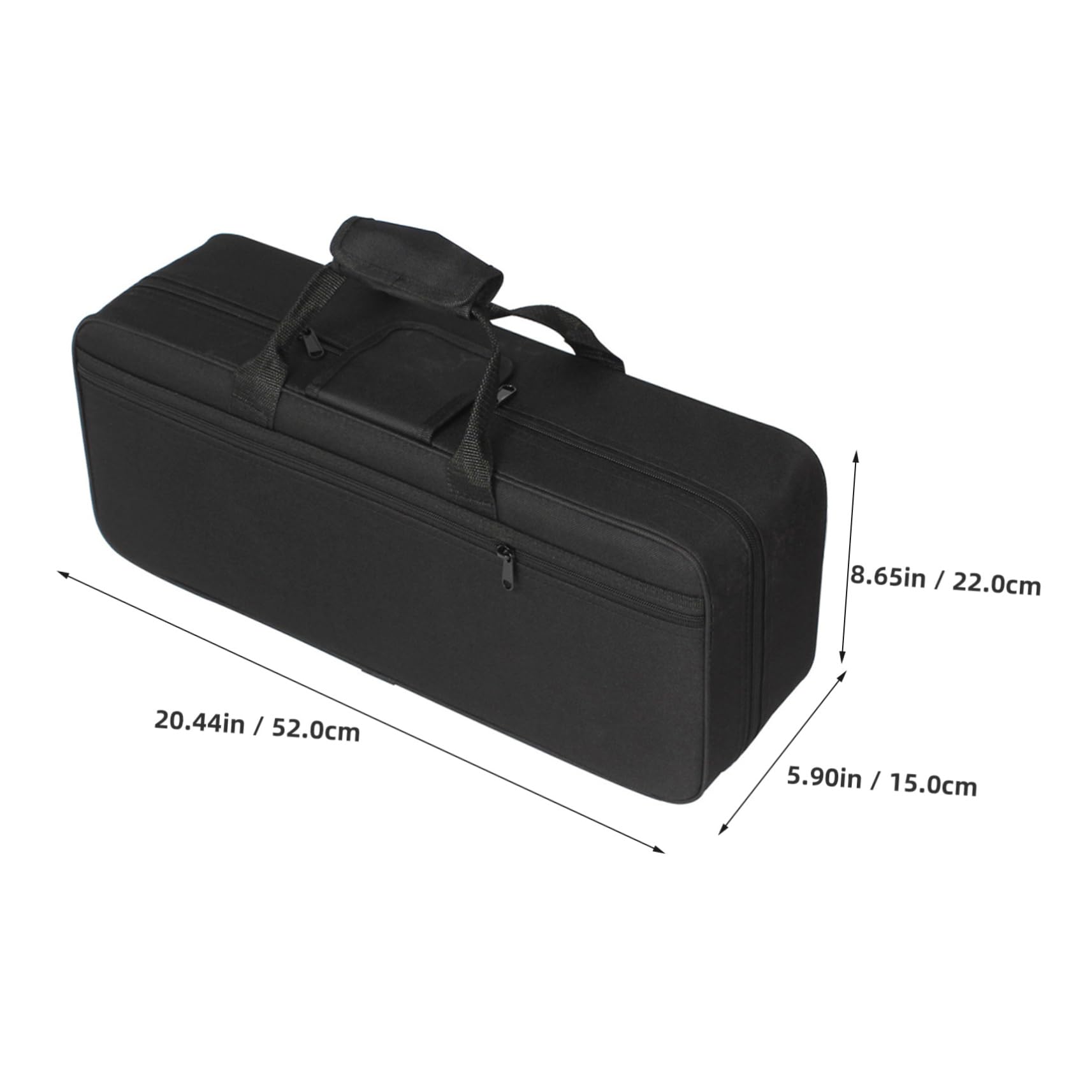 Zaino per Tromba Oxford Nero Resistente All'acqua con Doppia Tracolla Regolabile e Due Scomparti con Zip per Musicisti