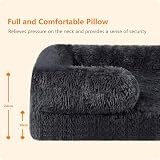 HMTOPE Orthopädisches Hundebett, Hundesofa, hohen Rand, Hundekissen, Hundekorb, Abnehmbar und waschbar, Grosse Hunde, 120 x 85 x 22 cm, Dunkelgrau