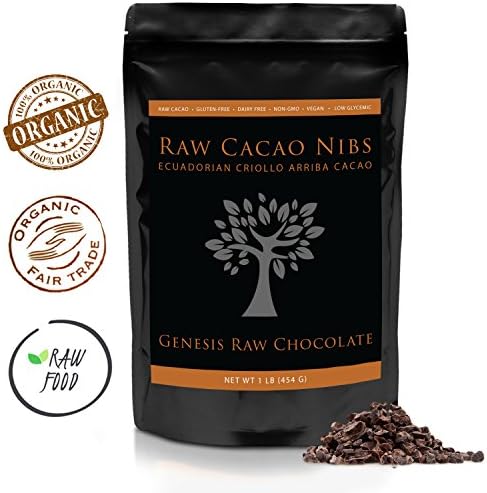 #1 RAW ORGANIC CACAO NIBS, POWDER, BUTTER, and SuperFood Hot Chocolate - 100% Fair Trade, Top 1% Criolla Arriba! HUGE DISCOUNT While Supplies Last. 16 oz Bags. (Raw Cacao Nibs)