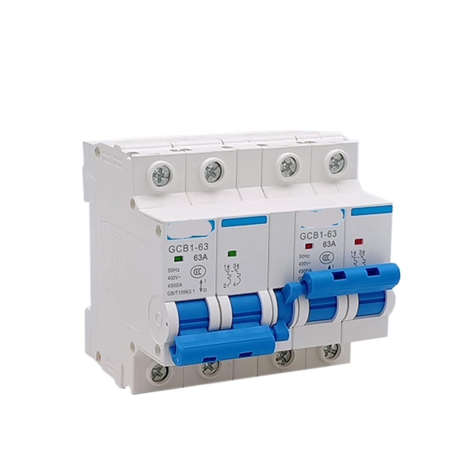 1 Uds Doble potencia interruptor de transferencia manual 1P 2P 3P 4P interbloqueo GCB1-63 disyuntor AC 6A-125A 50Hz Dain Rail(2P plus,25A)