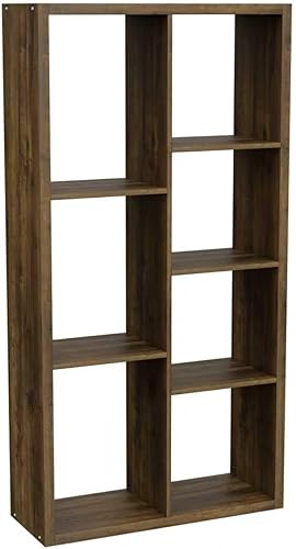 Miniatura 24 de Estantería organizadora de almacenamiento en forma de cubos, estantería decorativa de 3 niveles con respaldo abierto de 11 pulgadas con borde Roble