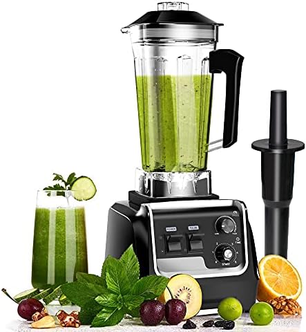 Professional Countertop Blender, Blender for kitchen Max 2200W High Power Home and Commercial Blender with Timer，Blender with Variable Speed for Frozen Fruit​, Crushing Ice, Veggies, Shakes and Smoothie 64 oz Container & 32000 RPM