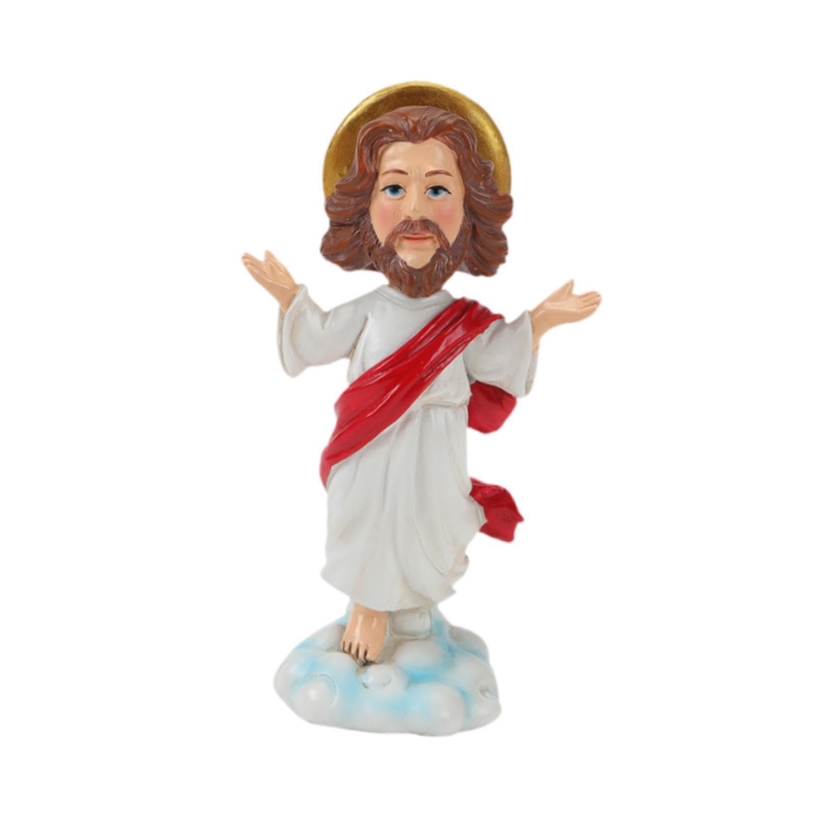 QIXCXAZ Intricate Christian Figure Statue Jesus Christ Figurine Eye-Catching Catholicism Sculpture Enhances Spaces With Divine Sentiment Present Gift Craft