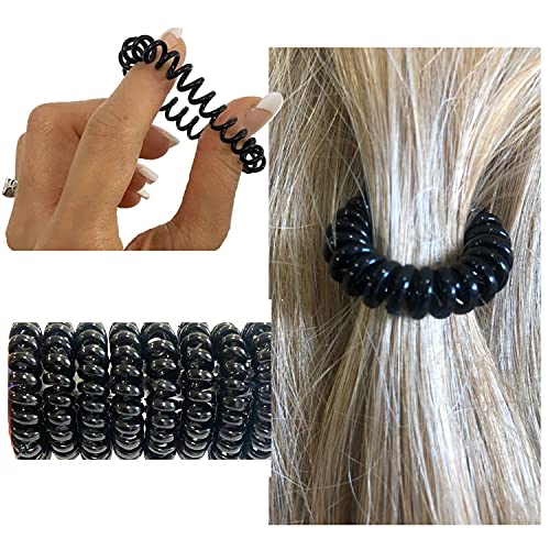 Spirale nero Hairband elastico nero Tie Bobble elastico Coil Ponytail Hair Bun – Gomma nera pezzi