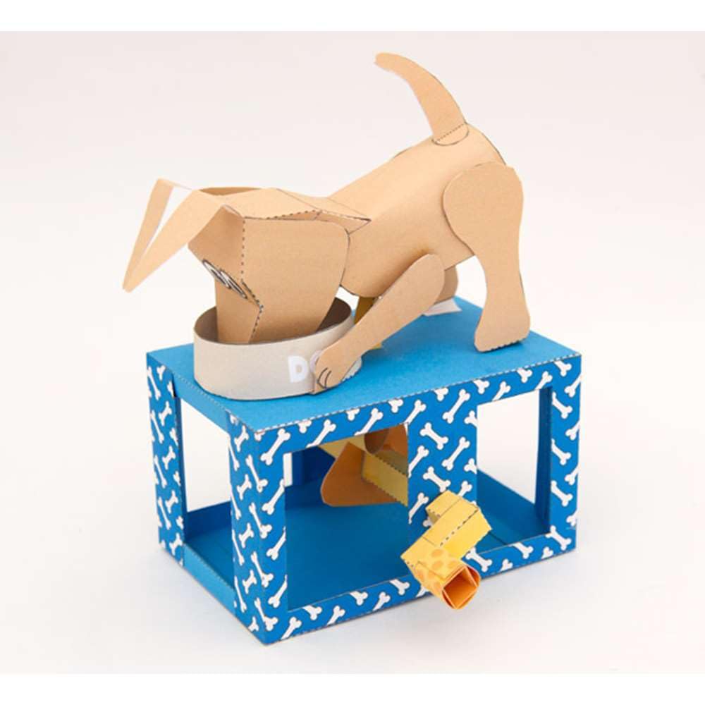 Go On Make Me - Animated Paper Craft Kit for Kids & Adults - Screen-Free DIY STEM Activity - Build Your Own Moving Model (Dogs Dinner) - Image 3