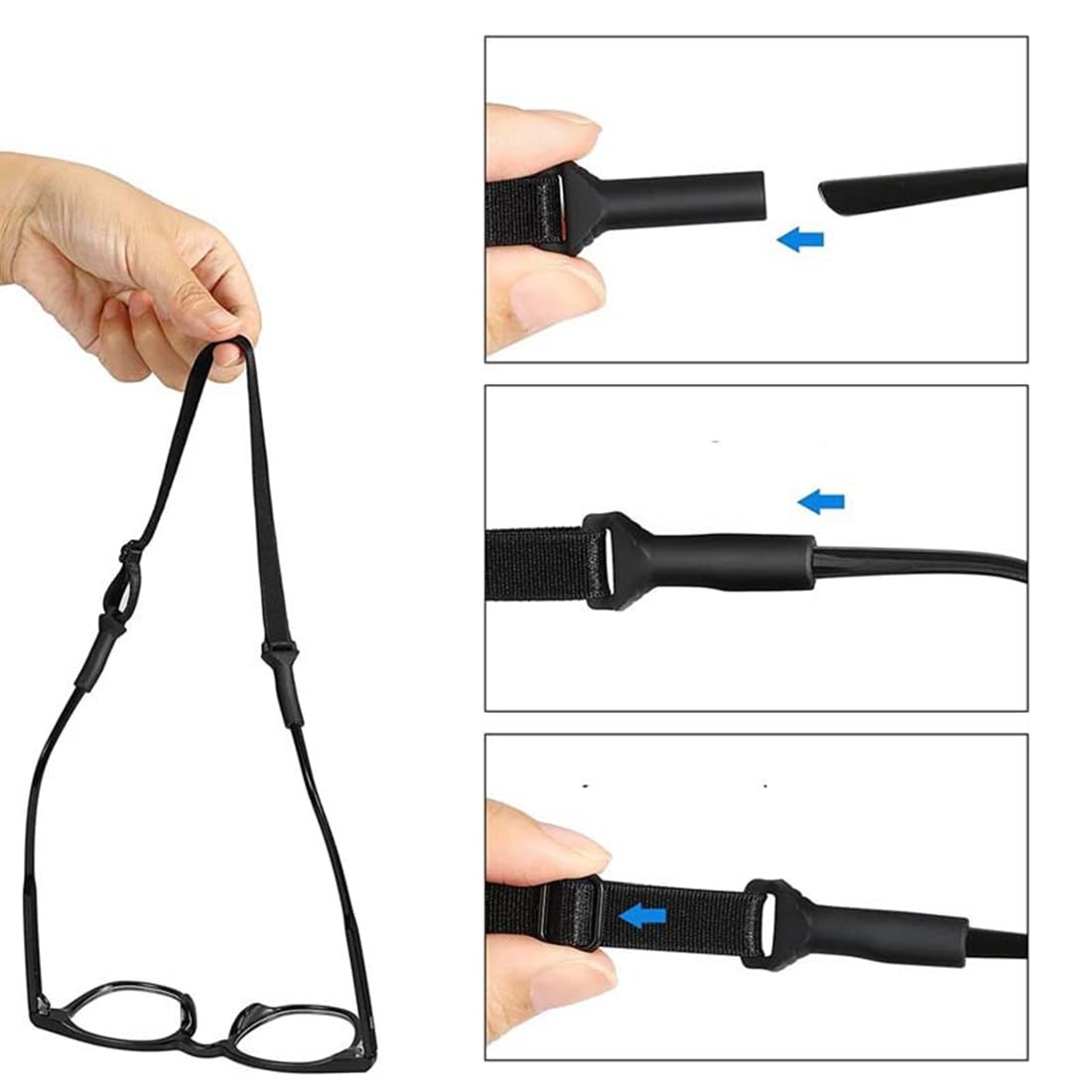 TOPINCN Cordon pour Lunettes, 5 Pcs Cordon de Retenue Élastique pour Lunettes de Sport, Lanière pour Lunettes