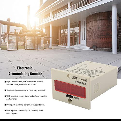 Tyenaza Elektronischer Zähler, JDM11-6H 6-stelliges Display Elektronischer Zähler für Signaleingangszählung AC220V/DC36V/DC 24V/DC 12V(DC12V)