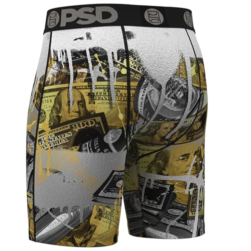 PSD Men's Boxer Briefs - Money Metal, 7 Inch Inseam, Moisture-Wicking, 4-Way Stretch, Boxer Briefs for Men, Medium Multi3