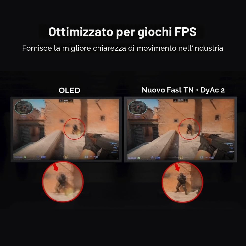 BenQ ZOWIE XL2586X+ eSports Monitor Gaming 24 pollici, 600Hz, TN rapido, DyAc 2, 1080p, HDMI 2.1 X3, DisplayPort 1.4, XL Setting to Share, S Switch, Calotta Protettiva, PROGamer Base