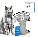 MC-Royal® Premium Katzengeschirr [inkl. Leine für Katzen] - Größenverstellbares Geschirrset für Katzen mit Leine - Katzengeschirr - Cat Harness - ausbruchsicheres Katzengeschirr