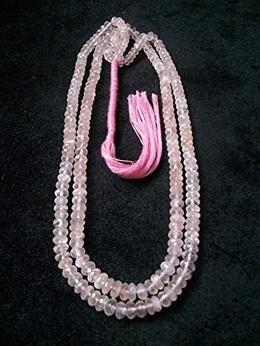 Quartz rose naturel LKBEADS perles rondelles microfacettées 5mm à 7mm