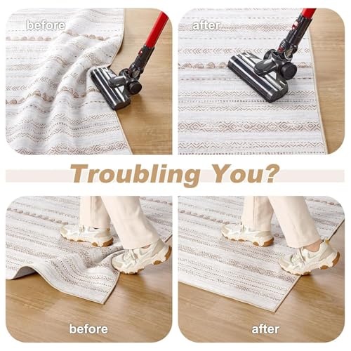 4 Stück Teppichgreifer Antirutschmatte,Teppich Greifer,für Parkettboden Fliesen Waschbarer Wiederverwendbarer Rutschmatte Teppich Anti Rutsch Anti Curling 10x10cm