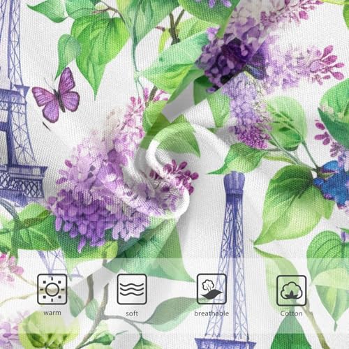Joisal Eiffel Tower Lilac White Panties Little Girl Toddler Underwear Floral Cotton Print Undies Kids Briefs 2t3