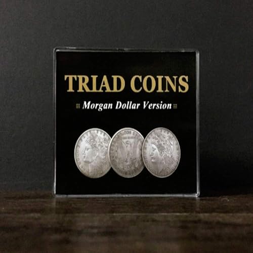 blue-ther Tríada Monedas (Morgan Gimmick) Trucos de magia Produce Desvanecer Cambio Tres Monedas Magia Primer Plano Ilusiones Trucos Mentalismo