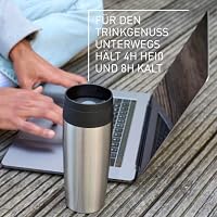 Emsa N20201 Travel Mug Classic Isolierbecher 0,36 Liter | neuer Komfort-Schraubverschluss | Edelstahl | 4h heiß und 8h kalt | 100% dicht | spülmaschinenfest | 360°-Trinköffnung | Edelstahl – Ansicht 4