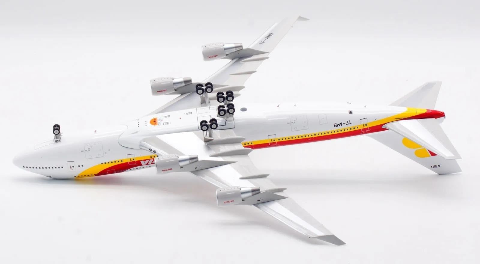 XJBTBA Samolot kolekcjonerski ze stopu 1 200 dla Iberia Airlines Boeing B747-400 odlewany samolot Model JET TF-AMB zestaw planetarny