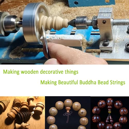 Mini Wood Lathe Machine Multi-Purpose Upgraded And Lengthened Processing Diameter 11inch Support Turning Cutting Sanding Polishing Wood, Professional Customized Tool Accessories - Image 4