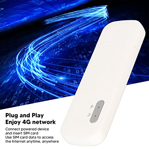 Image of 4G USB WiFi, Micro SIM Card Card Slot, Portable 4G WiFi Router, Holds Up to 10 WiFi Users, 4G Mobile WiFi, Plug and Play for Cell Phones, Laptops, Computers, Smart Tvs（White）