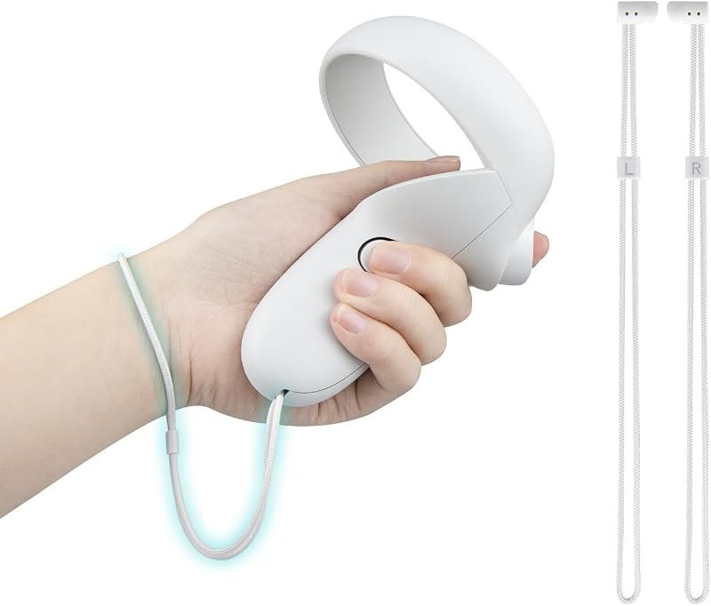 SOULWIT Controller Straps for Meta Quest 2 - White | 1 Pair Wrist Straps, Enhanced Durable & Secure, Easy DIY Installation
