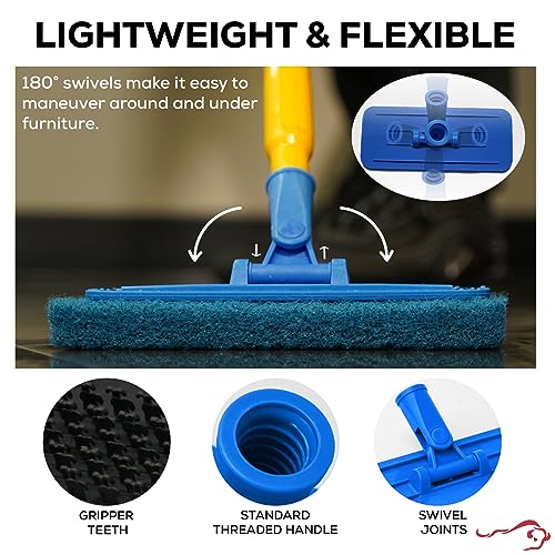 Image of Kleen Handler Bulk Pack of 12 EZ Scrub Pad Holders, Threaded Swivel Pad Holder for Cleaning with Scrub Pads, Universal Cleaning Pad Holder, 10 inch x 4 5 /8 inch (12 Pack)