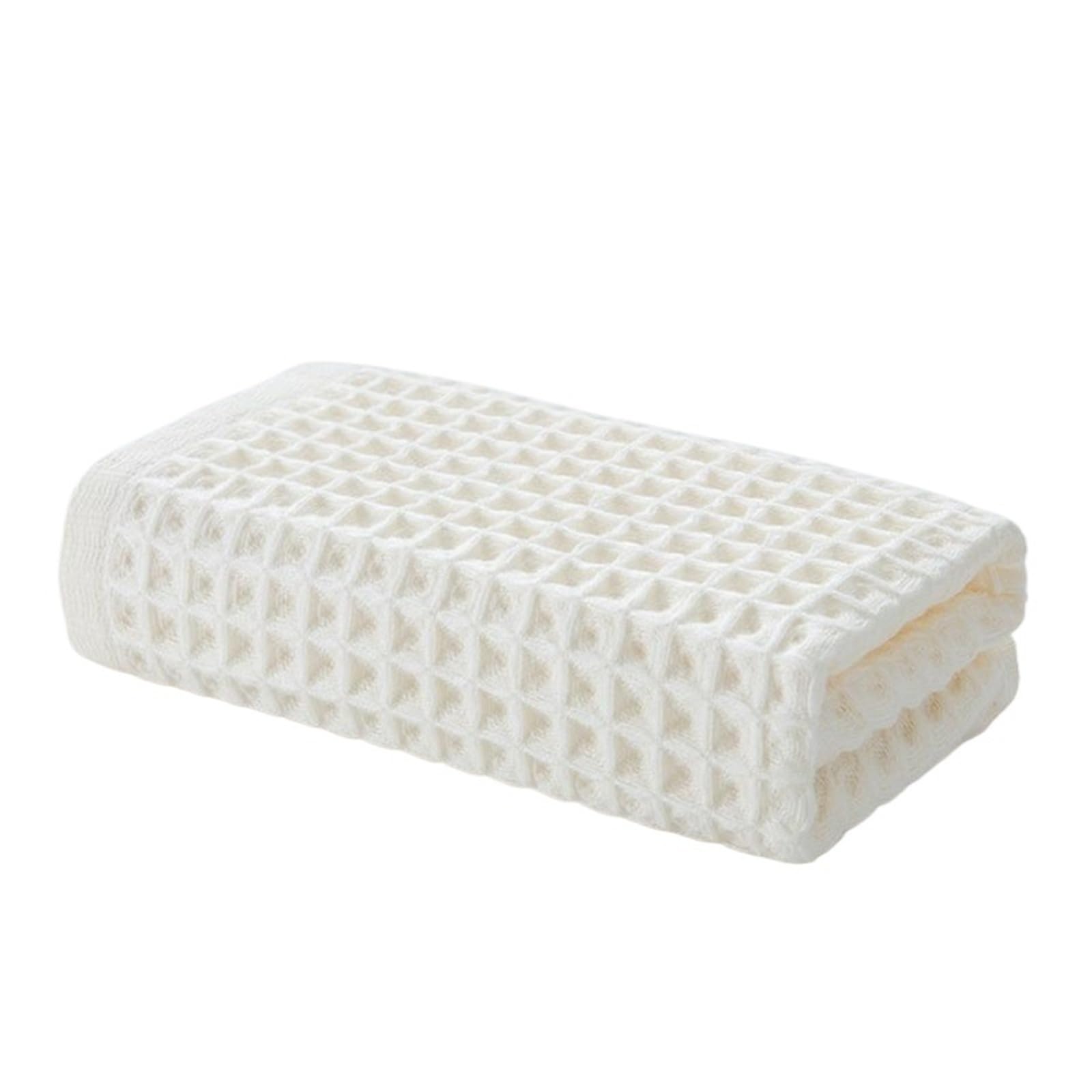 GMEqfhpOPS 2pcs Cotton Hand Towels Plaid Hand Towel Face Care Magic Bathroom Sport Household Non-disposable Towel Towels Bath(White)
