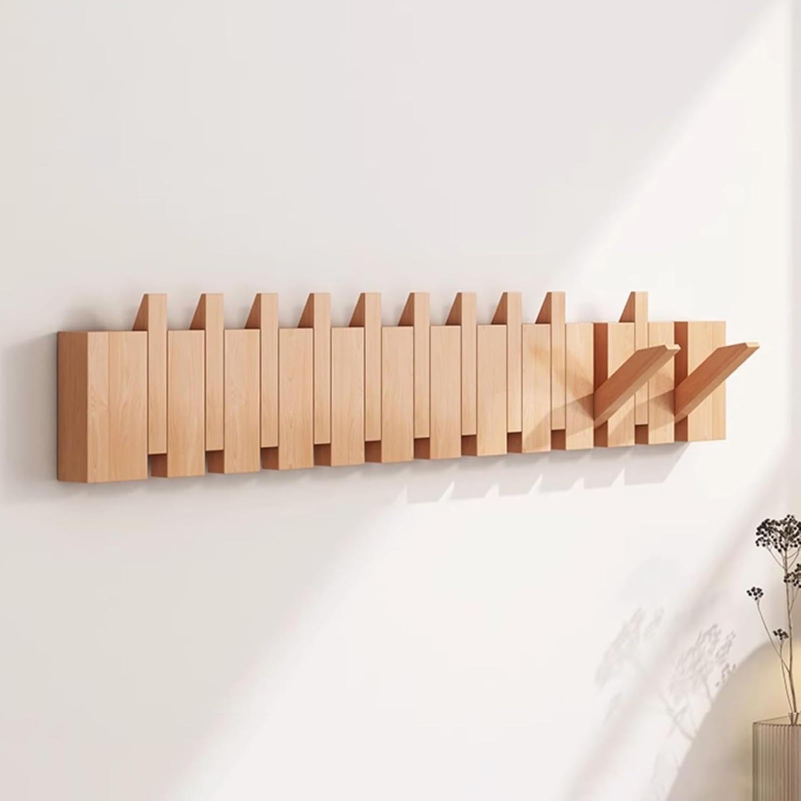 SVFOEBJM Coat Rack Wall Mounted Organizer - Entryway Storage with Hooks for Coats, Keys, Hats, Robes, Towels - Sturdy Space-Saving Solution