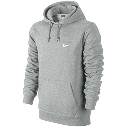 Nike Sportswear Club Fleece Pullover Hoodie, Dk Grey Heather/White Medium