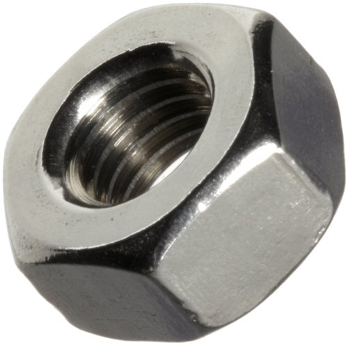ASME B18.6.3 Plain 18-8 Stainless Steel Machine Screw Hex Nut, #10-32 Thread Size, 1/8