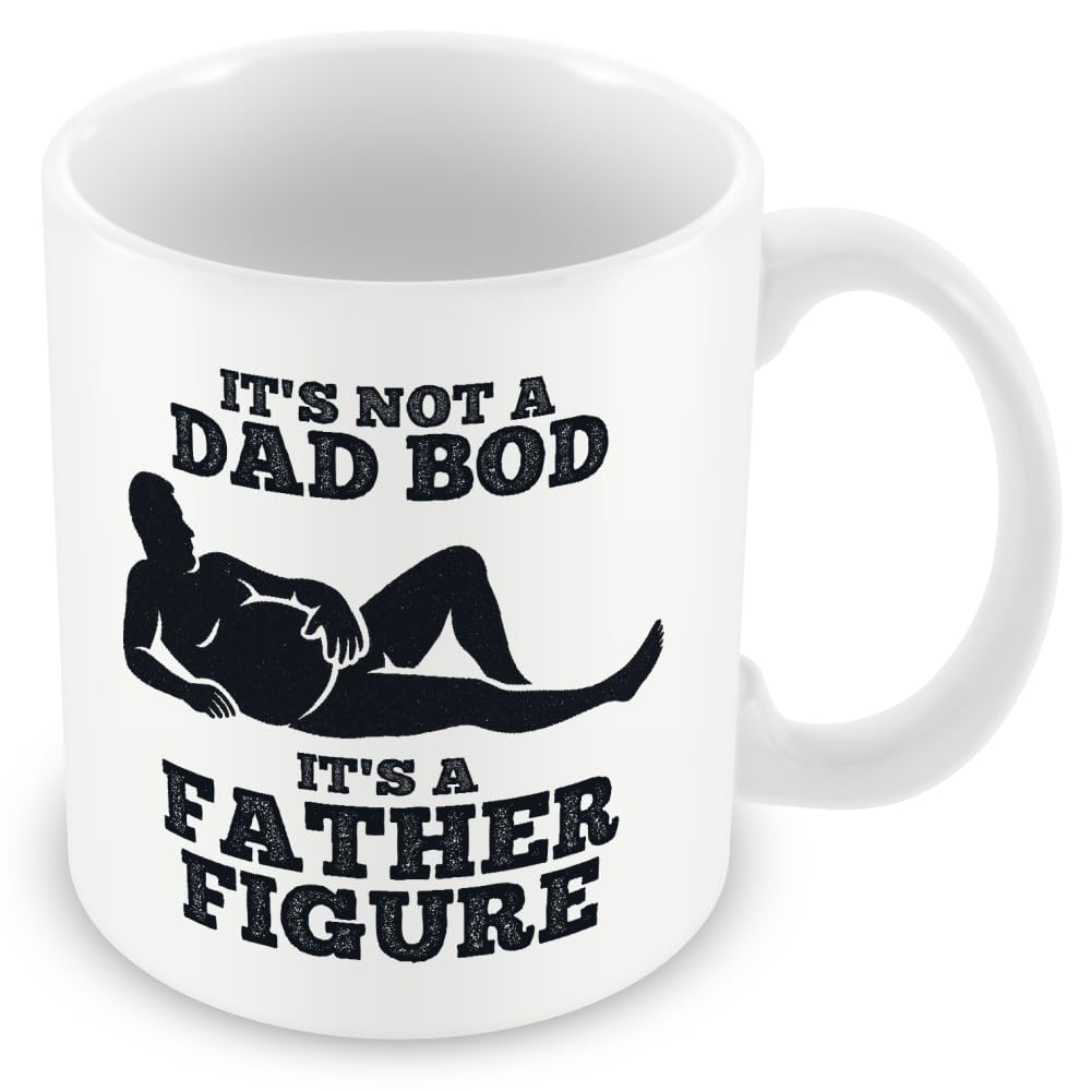 MUGGZ Funny Dad BOD Mug – “It’s Not a Dad BOD It’s a Father Figure” – Novelty Coffee Cup Gift