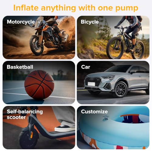 Image of Stellar Drive TP-X1 Tyre Inflator for Car, Bike, Motorcycle, Sports Ball | 70W Motor | Smart LCD Display | Auto Shut-Off | LED Flashlight | 12V Cordless Air Pump Compressor | 150 PSI