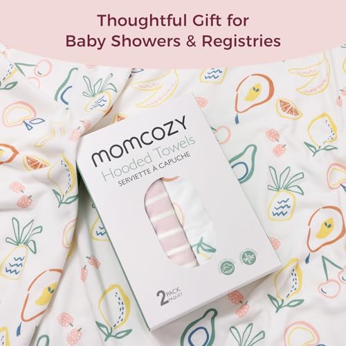 Image of Momcozy Baby Towel with Hooded - Ultra Soft & Absorbent Large Bath Towel Set for Comfort & Gentle on Baby's Skin - Shower Gift & Bath Essential & Baby Registry Search for Newborn,Infant,Toddler,Kids