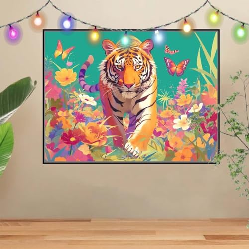 Peinture Diamant 120x160cm Antistress - Grand Format Tigre 5D