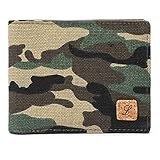 Boys Wallet Bifold, RFID Blocking Canvas Wallet for Kids Teen Teenage Men Thin Small Minimalist (Camo Green)